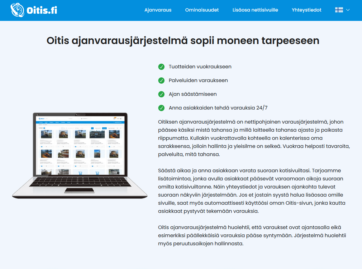 Asiakastyö kotisivut Oitis.fi